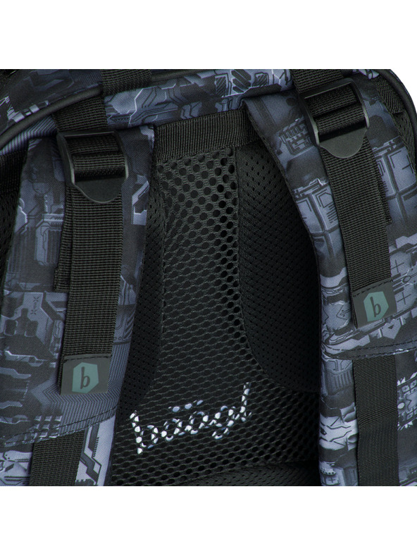 BAAGL  Zaino scolastico grigio Baagl Core Technic