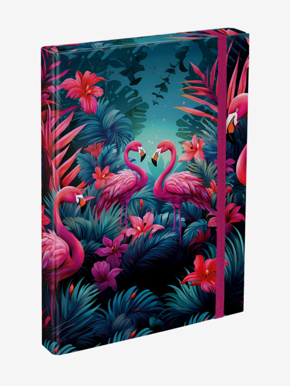 BAAGL  Cartelle rosa per quaderni di scuola A4 Baagl Flamingos