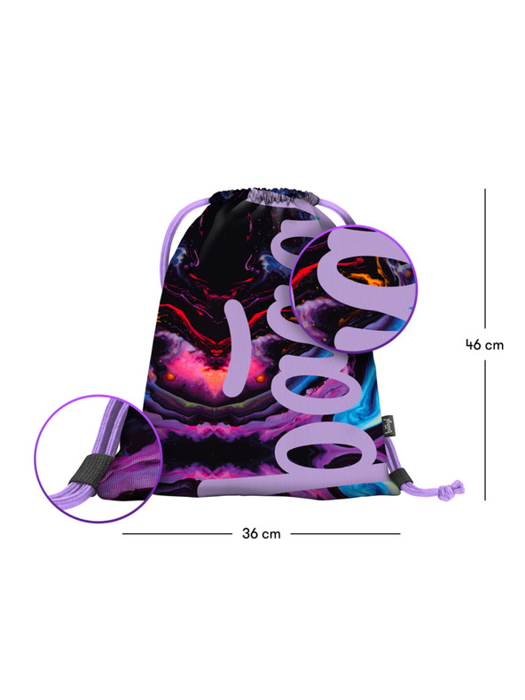 BAAGL  Set scuola viola - zaino, astuccio, borsa Baagl Core Marble