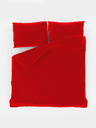 Kvalitex Biancheria da letto in cotone tinta unita 140x200, 70x90cm rosso