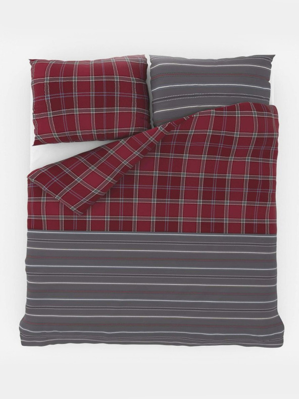 Kvalitex Biancheria da letto estesa in cotone DELUX 140x220, 70x90cm grigio CAMPUS