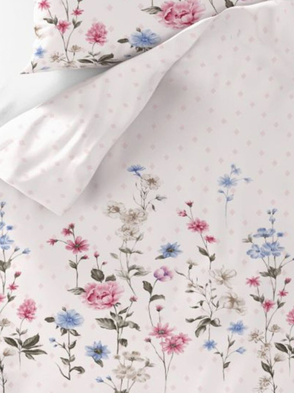 Kvalitex Biancheria da letto in cotone estesa DELUX 140x220, 70x90cm LOUKA rosa