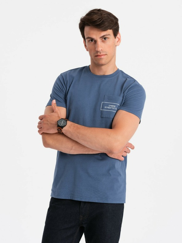 Ombre Clothing Maglietta da uomo in cotone con stampa tascabile Ombre Streetstyle Ombre Clothing