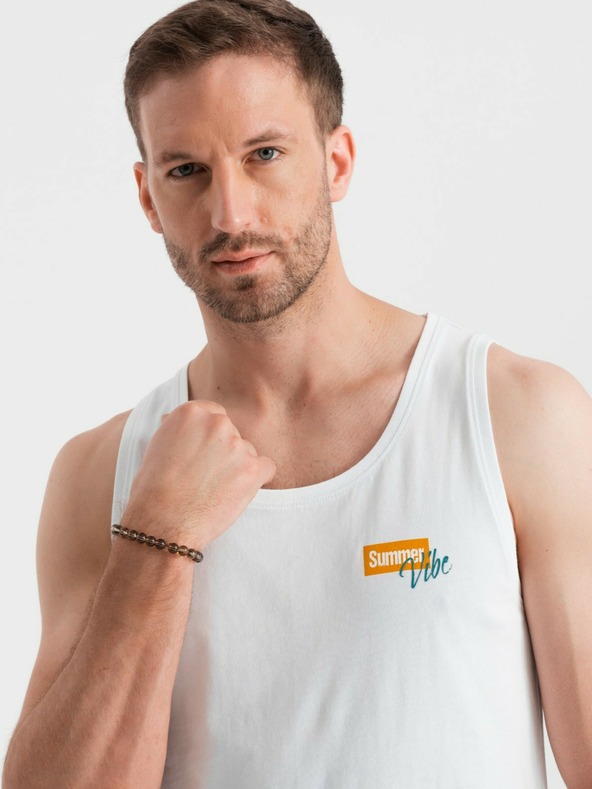 Ombre Clothing Canotta da uomo in cotone stampato Summer Vibe Abbigliamento Ombre