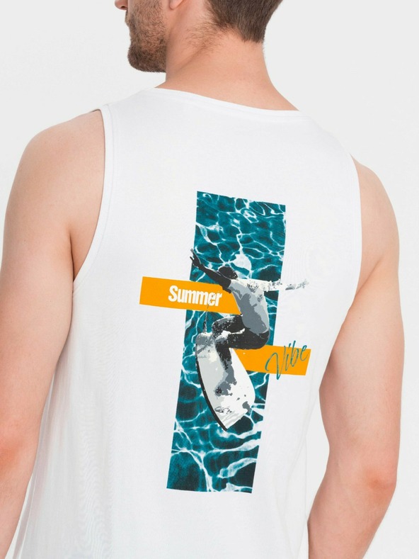 Ombre Clothing Canotta da uomo in cotone stampato Summer Vibe Abbigliamento Ombre