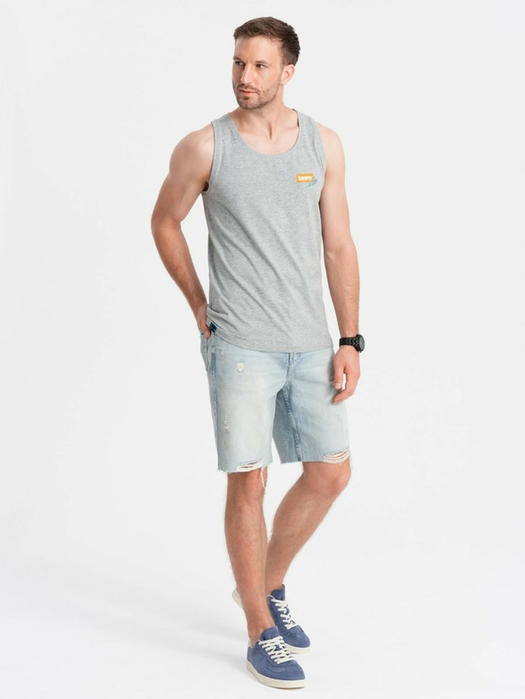 Ombre Clothing Canotta da uomo in cotone stampato Summer Vibe Abbigliamento Ombre