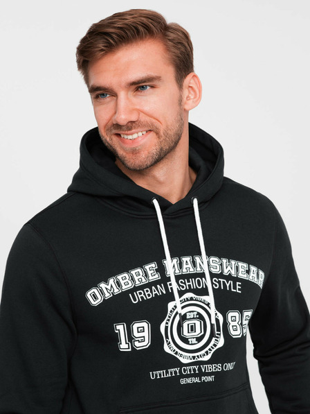Ombre Clothing Felpa da uomo con stampa canguro Ombre Clothing