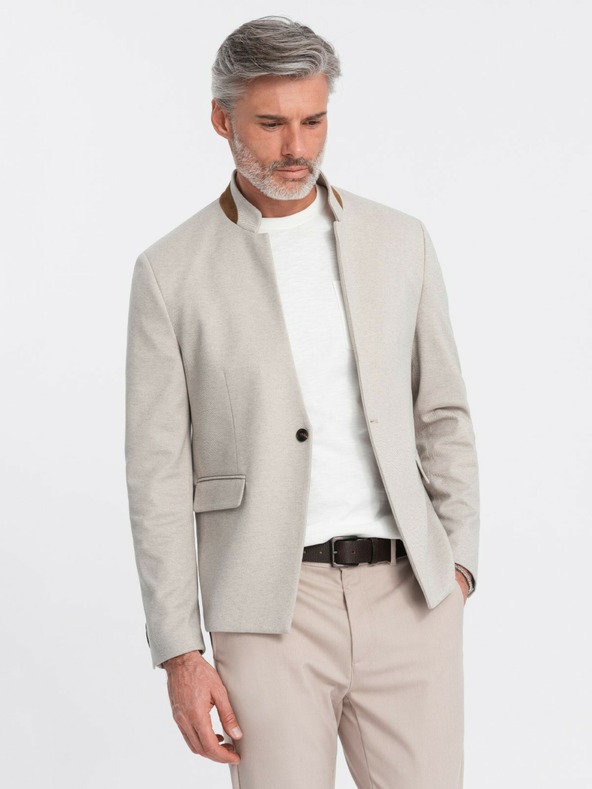 Ombre Clothing Giacca da uomo Ombre Clothing con collo alto, color tan