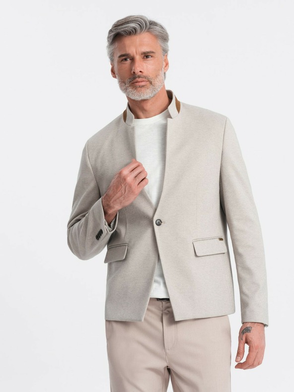 Ombre Clothing Giacca da uomo Ombre Clothing con collo alto, color tan