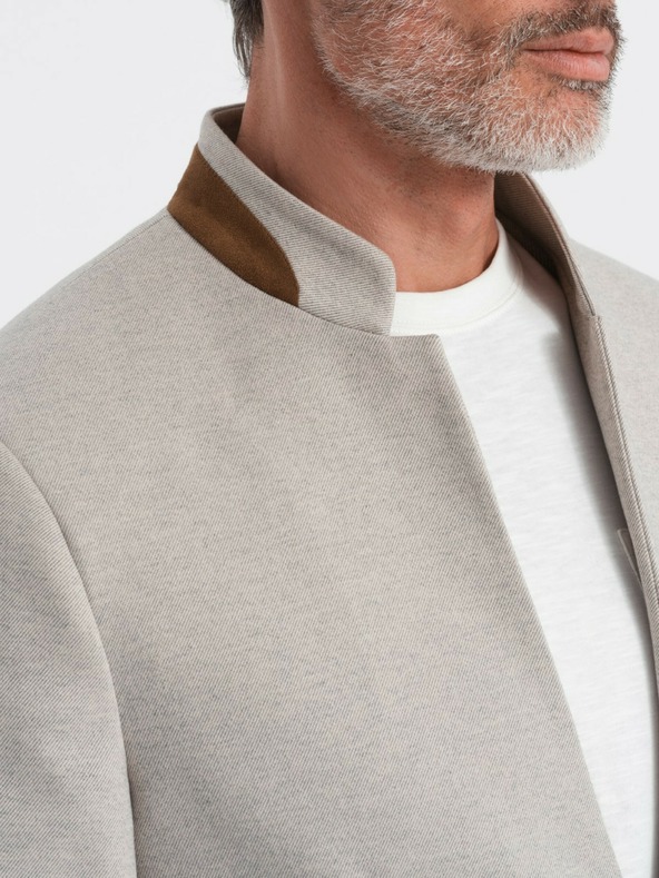 Ombre Clothing Giacca da uomo Ombre Clothing con collo alto, color tan