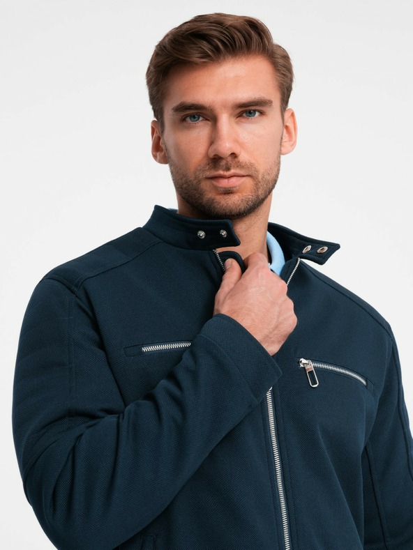 Ombre Clothing Giacca da uomo con collo alto e tasche Ombre Clothing