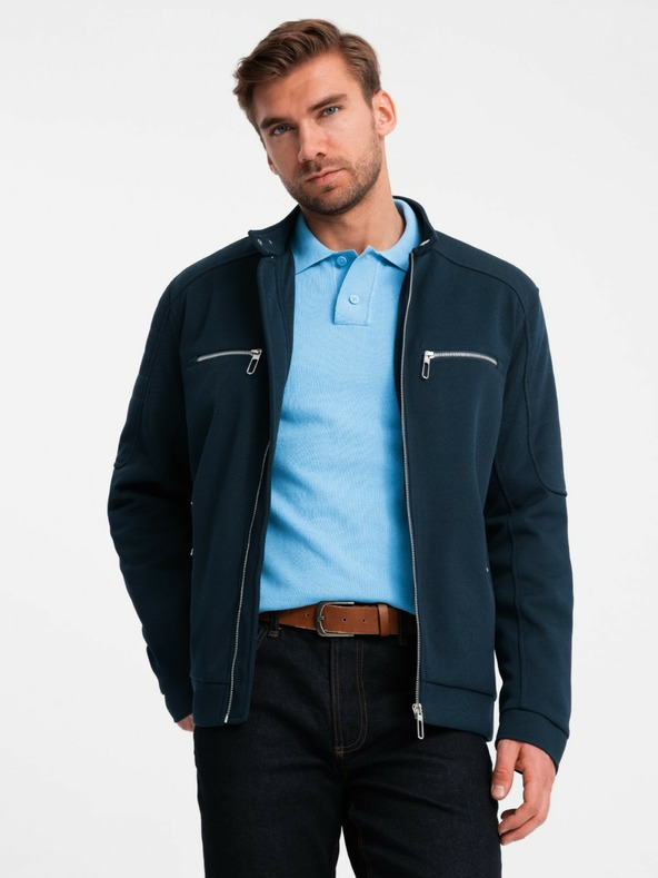 Ombre Clothing Giacca da uomo con collo alto e tasche Ombre Clothing