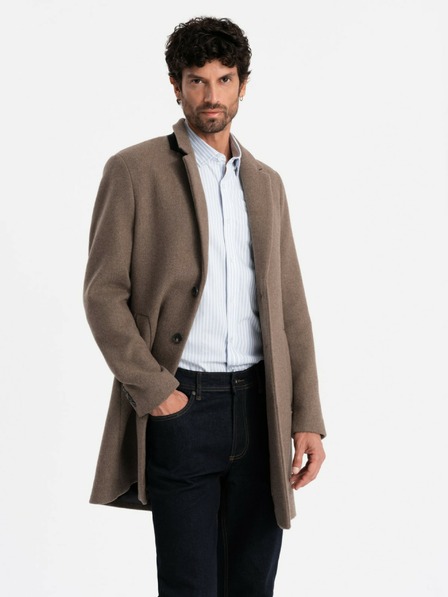 Ombre Clothing Cappotto monopetto elegante da uomo in misto lana Ombre Clothing V1 OM-COWC-0114