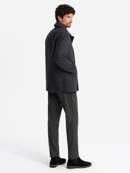 Ombre Clothing Cappotto doppiopetto corto da uomo in lana Ombre Clothing V1 OM-COWC-0115