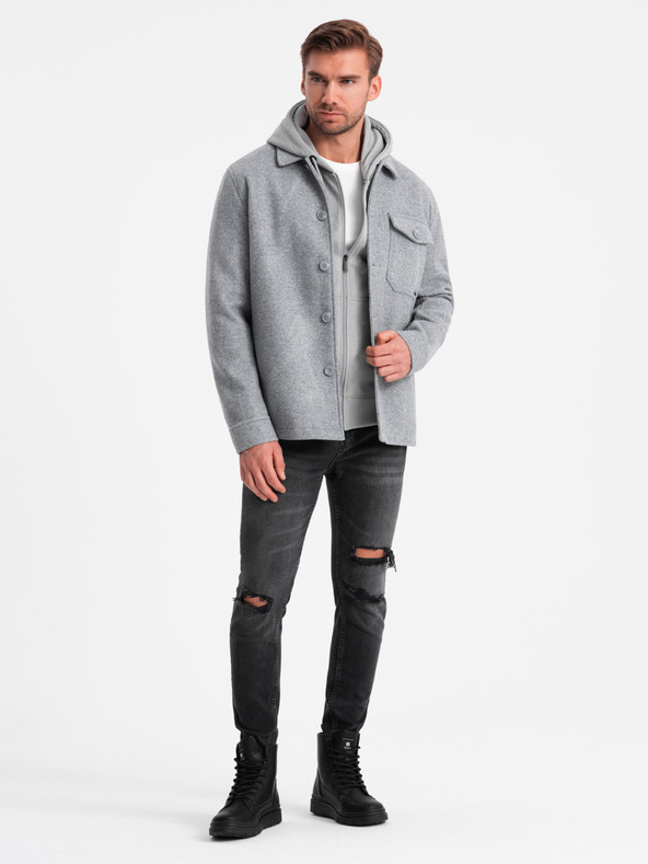 Ombre Clothing Giacca in pile leggera da uomo Ombre Clothing V2 OM-JANP-0199