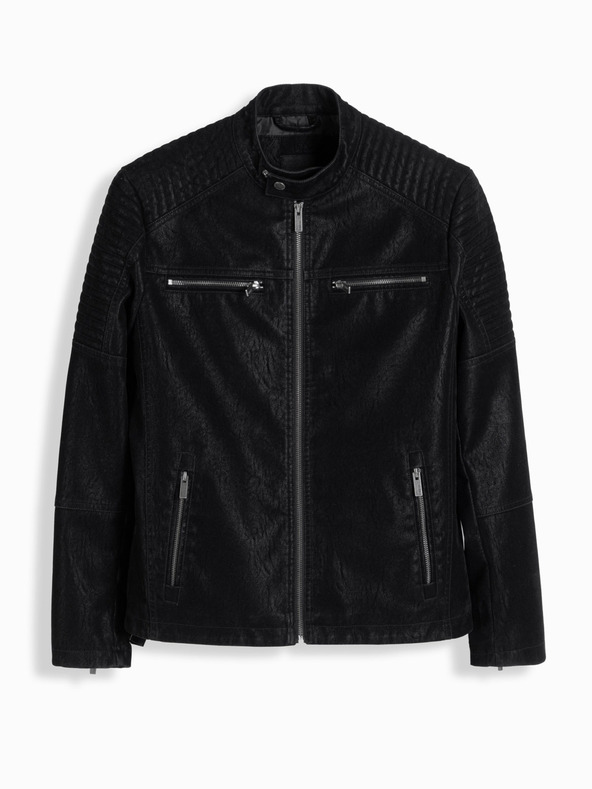 Ombre Clothing Giacca biker retrò da uomo con collo alto Ombre Clothing V2 OM-JAFL-0197
