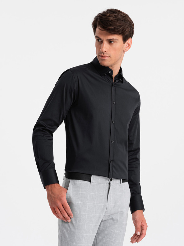 Ombre Clothing Camicia di raso da uomo Ombre Clothing SLIM FIT V4 OM-SHOS-0176