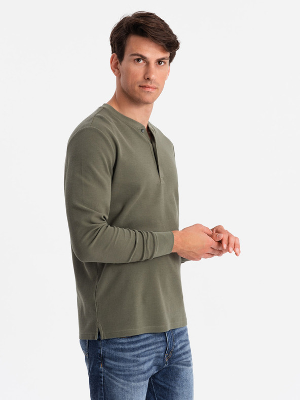 Ombre Clothing Ombre Clothing Uomo Maglia Waffle V1 OM-LSCL-0120