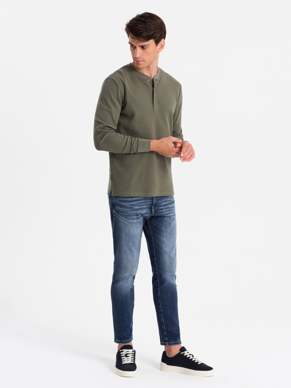 Ombre Clothing Ombre Clothing Uomo Maglia Waffle V1 OM-LSCL-0120