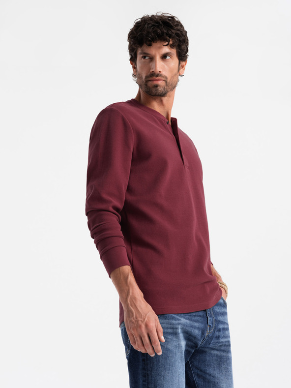 Ombre Clothing Abbigliamento Ombre in maglia waffle da uomo V2 OM-LSCL-0120