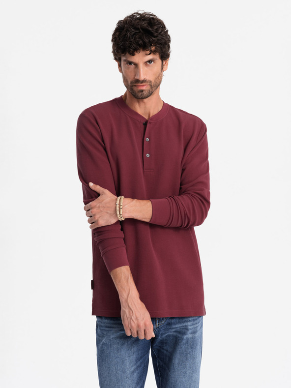 Ombre Clothing Abbigliamento Ombre in maglia waffle da uomo V2 OM-LSCL-0120