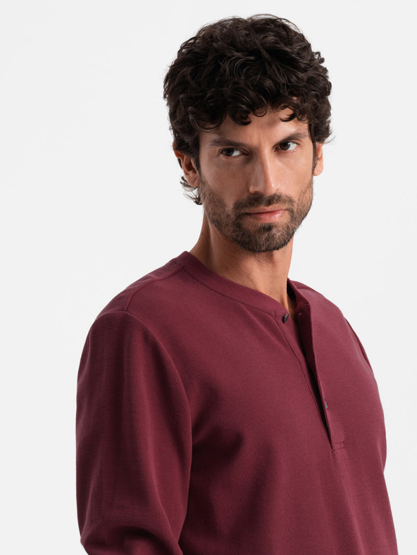 Ombre Clothing Abbigliamento Ombre in maglia waffle da uomo V2 OM-LSCL-0120