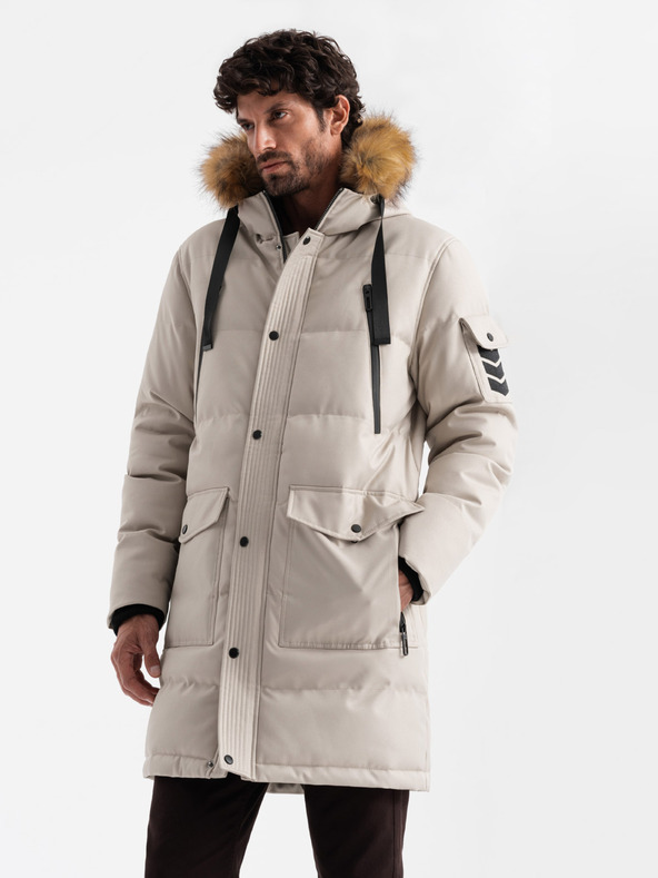 Ombre Clothing Parka lungo da uomo con cappuccio Ombre Clothing