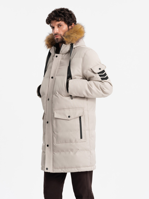 Ombre Clothing Parka lungo da uomo con cappuccio Ombre Clothing