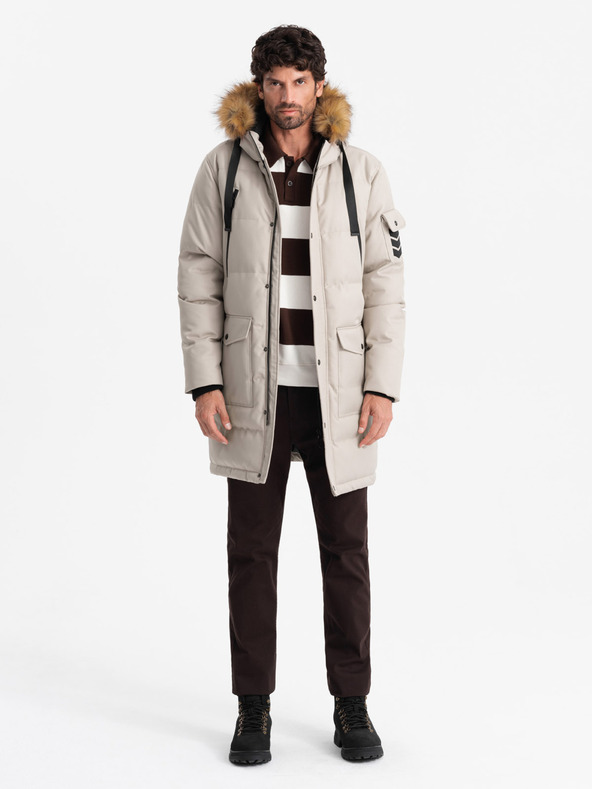 Ombre Clothing Parka lungo da uomo con cappuccio Ombre Clothing