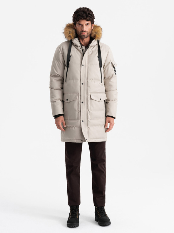 Ombre Clothing Parka lungo da uomo con cappuccio Ombre Clothing
