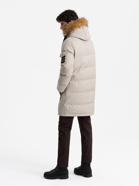 Ombre Clothing Parka lungo da uomo con cappuccio Ombre Clothing