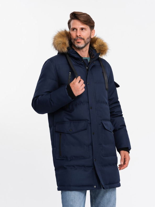 Ombre Clothing Parka lungo da uomo con cappuccio Ombre Clothing