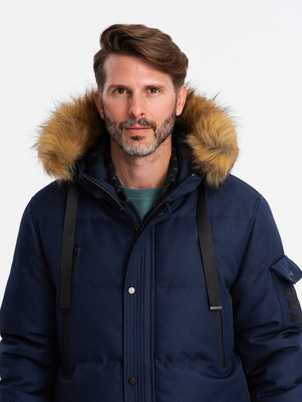 Ombre Clothing Parka lungo da uomo con cappuccio Ombre Clothing
