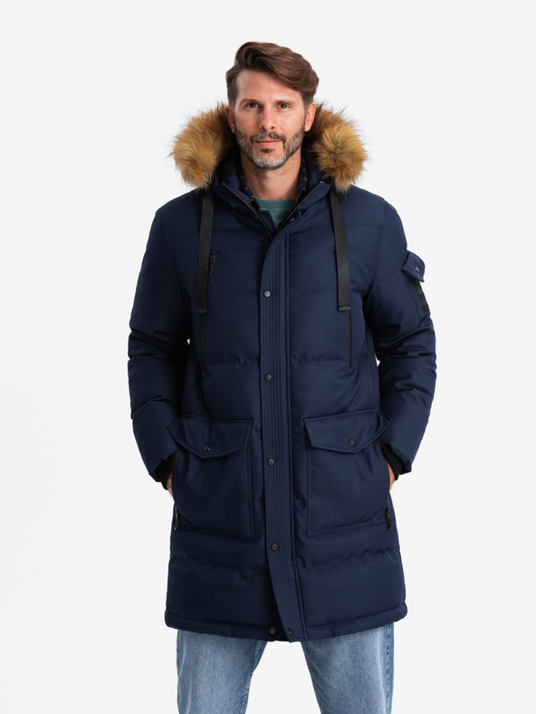 Ombre Clothing Parka lungo da uomo con cappuccio Ombre Clothing