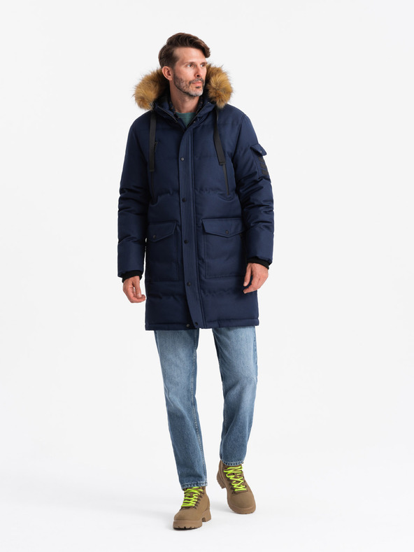 Ombre Clothing Parka lungo da uomo con cappuccio Ombre Clothing