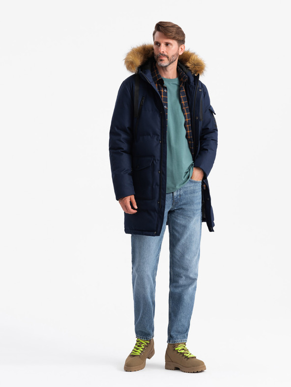 Ombre Clothing Parka lungo da uomo con cappuccio Ombre Clothing