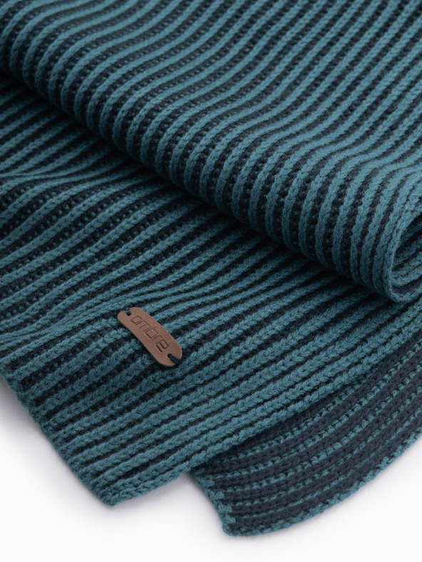 Ombre Clothing Sciarpa da uomo in maglia a righe bicolore blu scuro Ombre Clothing