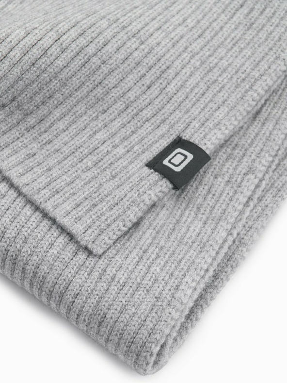 Ombre Clothing Sciarpa da uomo a maglia a coste tinta unita grigio Ombre Clothing