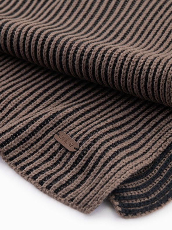Ombre Clothing Sciarpa da uomo in maglia a righe bicolore marrone e nero Ombre Clothing
