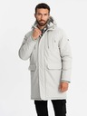 Ombre Clothing Parka lungo classico da uomo crema Ombre Clothing