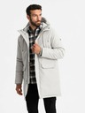 Ombre Clothing Parka lungo classico da uomo crema Ombre Clothing