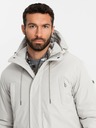 Ombre Clothing Parka lungo classico da uomo crema Ombre Clothing