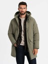 Ombre Clothing Parka classico lungo da uomo oliva Ombre Clothing