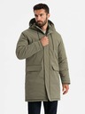 Ombre Clothing Parka classico lungo da uomo oliva Ombre Clothing