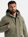 Ombre Clothing Parka classico lungo da uomo oliva Ombre Clothing