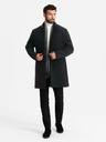 Ombre Clothing Cappotto da uomo a collo alto con chiusura asimmetrica nero Ombre Clothing