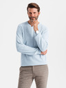Ombre Clothing Maglione da uomo in maglia strutturata melange blu Ombre Clothing