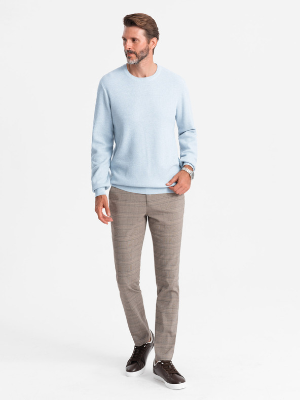 Ombre Clothing Maglione da uomo in maglia strutturata melange blu Ombre Clothing