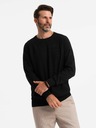 Ombre Clothing Maglione Raglan da uomo con maniche a coste nero Ombre Clothing