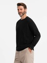 Ombre Clothing Maglione Raglan da uomo con maniche a coste nero Ombre Clothing